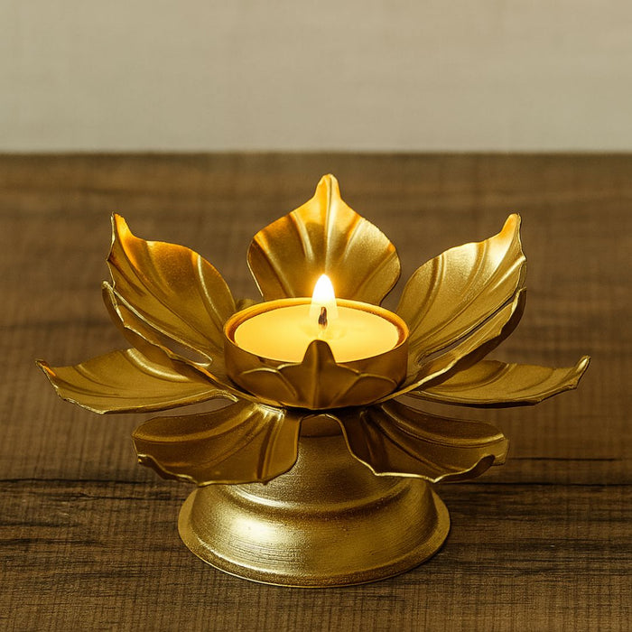 Candle Holder metal Lotus Tealight holder Metal Stand for Wedding Give Aways Home Decor Candle Holder Diwali decoreSet.