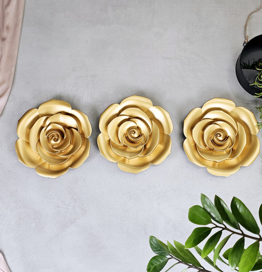 1 Set (3 Pieces) Flower Design Wall Hanging Showpiece for Decoration, showpiece for Home Decor, Office, Wall Decor Frame, Showpiece For Living Room, bedroom, Dining room