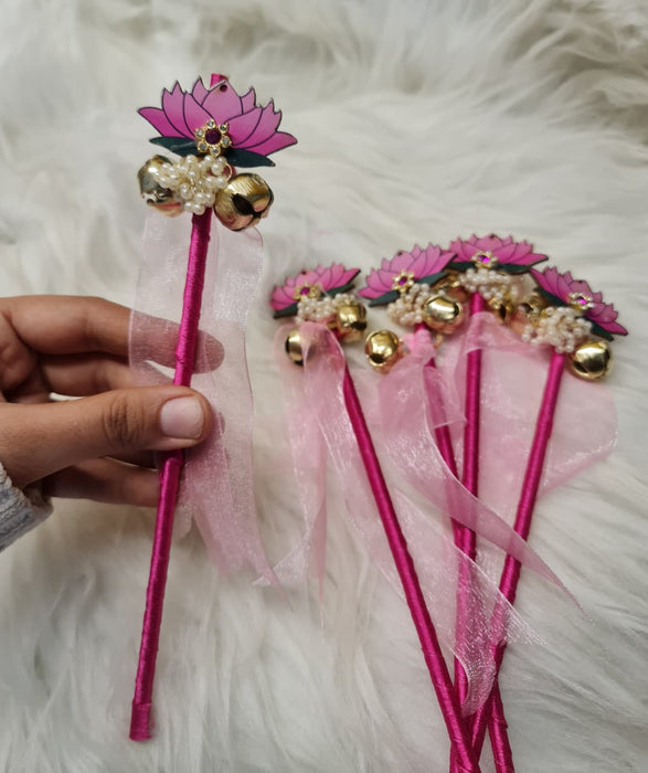 Handcrafted Wedding Ghungroo Bell/rattle Stick With Morpankh for Home Mandir Décor, Marriage gungroo,Shadi -Sagai, Engagment,bride entry, aarti,Magal Phera bell, Barati Swagat, Varmala,christmas bell Stick, pooja, puja mandir, gantri, Temple ganti