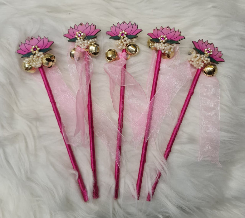 Handcrafted Wedding Ghungroo Bell/rattle Stick With Morpankh for Home Mandir Décor, Marriage gungroo,Shadi -Sagai, Engagment,bride entry, aarti,Magal Phera bell, Barati Swagat, Varmala,christmas bell Stick, pooja, puja mandir, gantri, Temple ganti