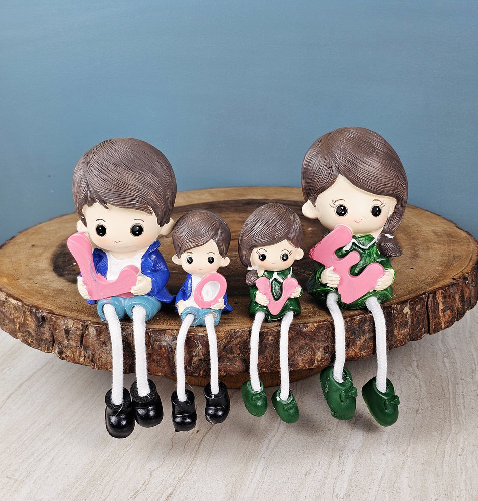 4 pcs Hanging Legs Showpiece Cute Boy and Girl, Toy Cute Couple Statue Figurines Decorative for Home Decor, Living Room, Table Decoration, Gift for Girlfriend, Boyfriend