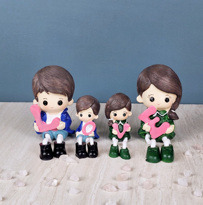 4 pcs Hanging Legs Showpiece Cute Boy and Girl, Toy Cute Couple Statue Figurines Decorative for Home Decor, Living Room, Table Decoration, Gift for Girlfriend, Boyfriend