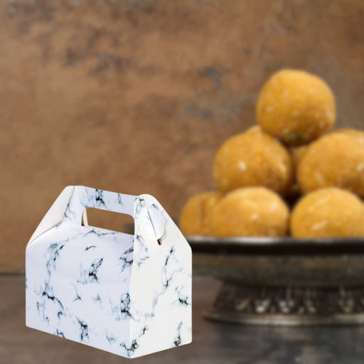 10 Pcs Marble print Decorative Folding Paper Gift Boxes For Gifting Chocolates, Dryfruits Items - Fancy Decorative packaging In Marriage Pooja Function Packing