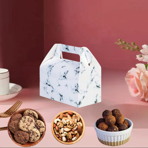 10 Pcs Marble print Decorative Folding Paper Gift Boxes For Gifting Chocolates, Dryfruits Items - Fancy Decorative packaging In Marriage Pooja Function Packing