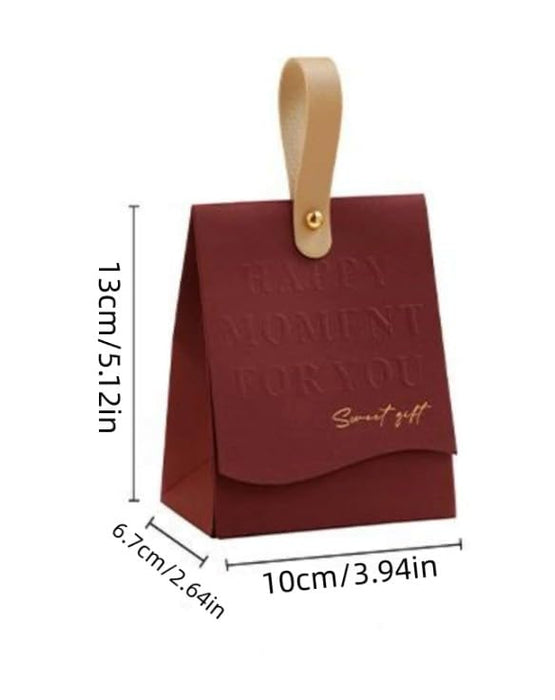 20 pcs Elegant Candy Folding Paper Box With Handle Favor Decorative Box For Wedding, Gift Box In Festivals, Birthday, Perfect for Packing Chocolate box, Dry Fruits For Gifting
