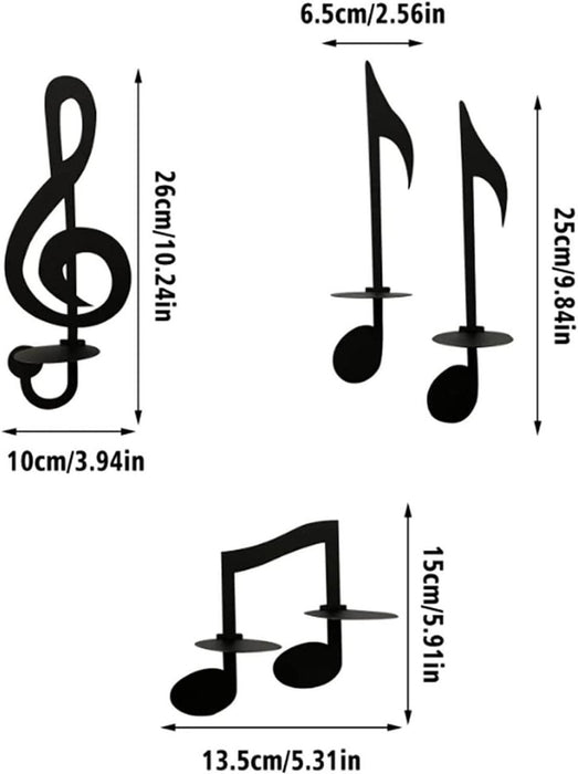 1 Set Metal Musical Note Candle Holder for Wall Decor | Iron Tealight Holder with Stand | Music Theme Home Decoration, Festive Decor, Diwali Decor, MArriage, Wedding