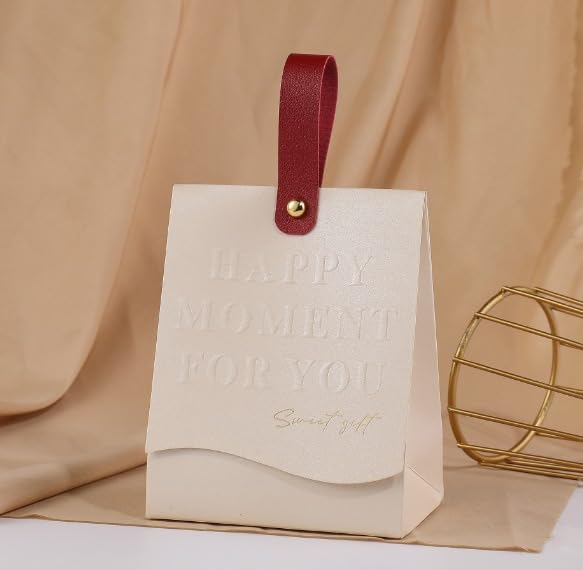 Elegant Candy Folding Paper Box With Handle Favor Decorative Box For Wedding, Gift Box In Festivals, Birthday, Perfect for Packing Chocolate box, Dry Fruits For Gifting
