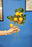 Artificial Orange Flower Stick, Artificial Flower Decoration Plant for Home Decor Item, Multi Decoration Item, (Without vase)( Pack of 3)(35 Cm)