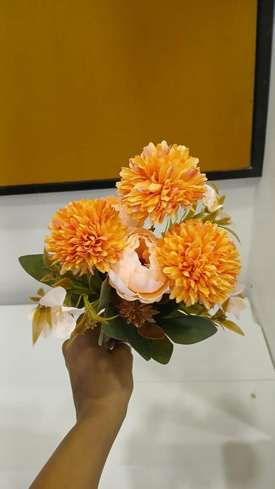 1 Bunch Artificial Dahlia Peony Flowers for Home Decor, Gifting, Office, Living Room, Bedroom, Event,Birthday,(without Vase Pot)