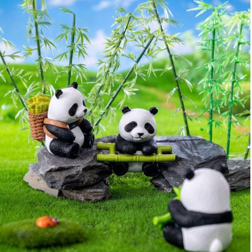 1 Set Panda Miniature Set for Unique Gift,Home,Living Room,Office,Restaurant Decor,Showpiece,Perfect Decoration Items(Multicolor)(Poly Resin) (Model 1)