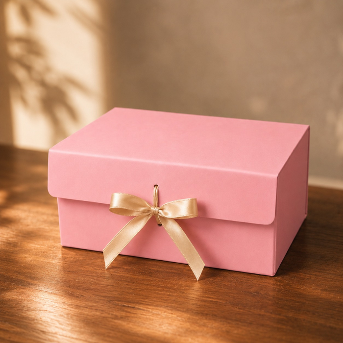 Collapsible  Without Magnet  Decorative Folding Paper Cardboard /Box with ribbon,DIY Box for Gift Hamper,Valentine Gifting,Wedding gifing.