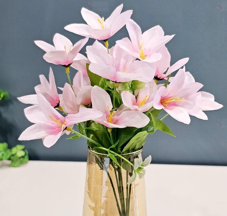 1 Pc Artificial Rain Lily Flower for Gifting, Home Decor, Office, Bedroom, Balcony, Living Room, Restaurant, Event Decoration (Light Pink)