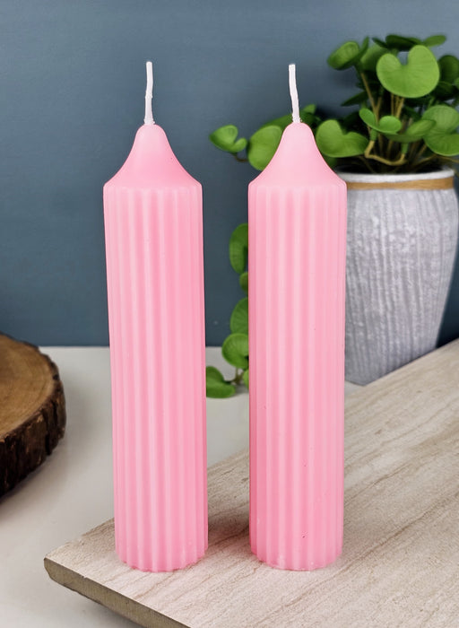 2 Pc Pillar Shape Wax Candle for Home Decore, Living Room, Bed Room, Festivals Like Diwali, for Meditation, Relaxation, Air Freshening