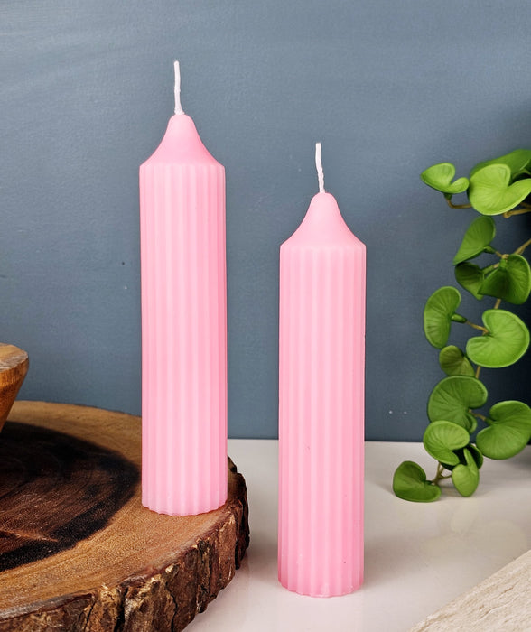 2 Pc Pillar Shape Wax Candle for Home Decore, Living Room, Bed Room, Festivals Like Diwali, for Meditation, Relaxation, Air Freshening