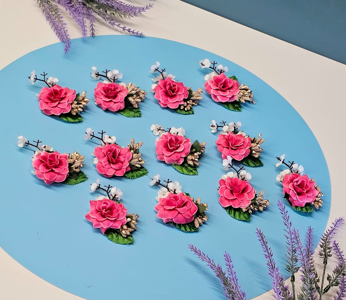 Pink colour Artifical Flower stylish Brooches Ready to use for any occation, Hamper decoraton, Toran decoration stylish brooches.