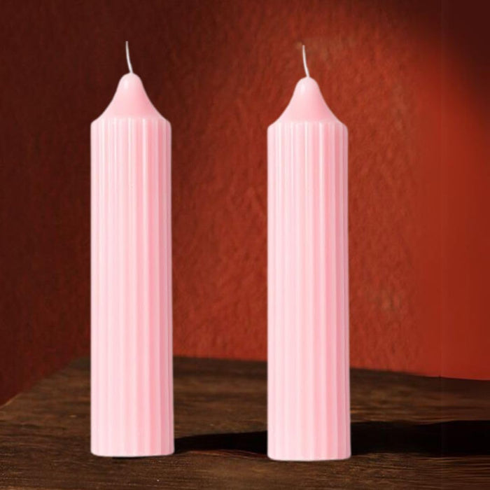 2 Pc Pillar Shape Wax Candle for Home Decore, Living Room, Bed Room, Festivals Like Diwali, for Meditation, Relaxation, Air Freshening