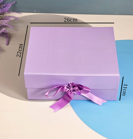 5 Pcs (26 x 21 x 11 cm) Multipurpose Decorative Folding Paper Cardboard Box with satin ribbon,DIY Box for Gift Hamper,Valentine Gifting,Wedding gifing.