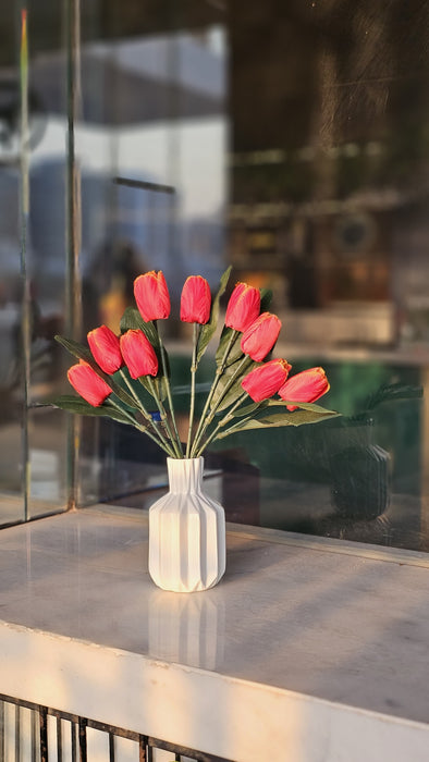 1 Bunch Artificial Tulip Lily Flower Sticks for Home Decor, Bedroom, Office, Living Room, Table Decor, Rakshabandhan Fetivals & Anniversary Decoration (without Vase Pot)