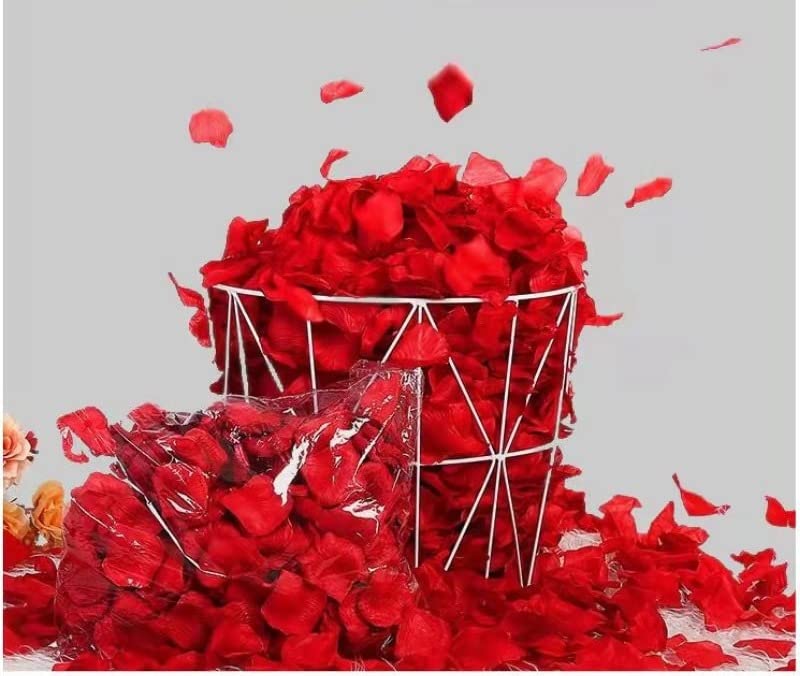Artificial Rose Petals for Decoration Perfect for Her Him Valentine’s Day Romantic Decor for Wedding Anniversary New Year Candle Light Dinner Bedroom Table Party Decor.