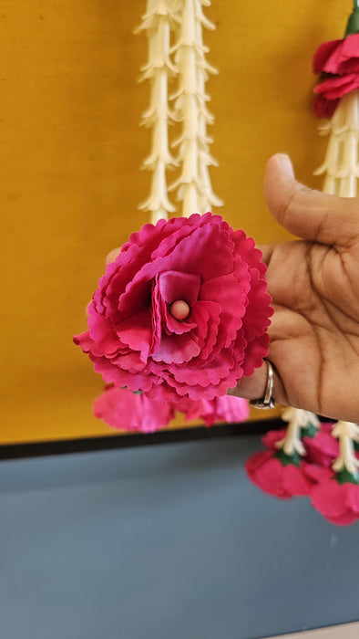 Small Carnation Side Hanging (17 Inch) | Rajnigandha & Galgota Floral Décor for Home, Diwali & Events