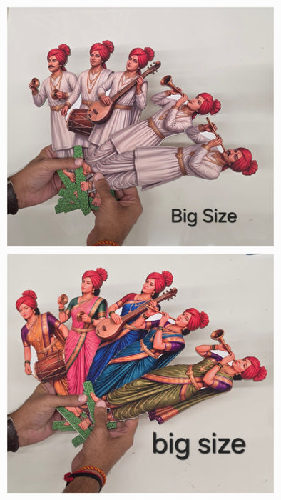 Ganpati Decoration & Festive Decor  Cutout  Set with stand Ganpati decoration Mini Table Top Decor for ganpati festive , Mandir, Pooja & Festival Decoration