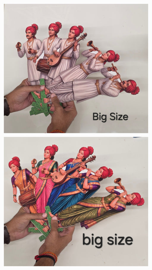 Ganpati Decoration & Festive Decor  Cutout  Set with stand Ganpati decoration Mini Table Top Decor for ganpati festive , Mandir, Pooja & Festival Decoration