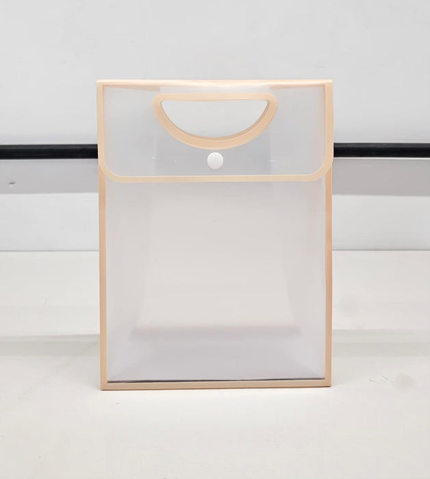 Translucent Gift Bag with Handle (18 x 23 x 10CM) | Premium Semi Transparent Carry Bag for Gifts, Hampers, Wedding Return Gifts, Birthday & Festive Packing
