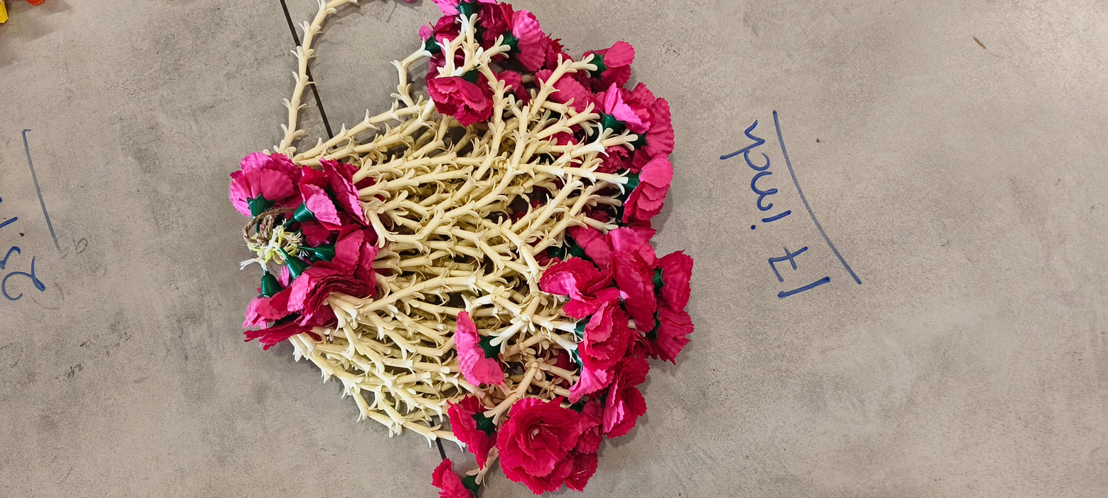 Small Carnation Side Hanging (17 Inch) | Rajnigandha & Galgota Floral Décor for Home, Diwali & Events