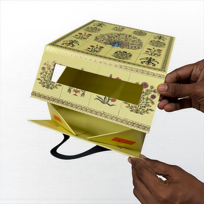 Royal Heritage hamper boxes Premium Foldable Wedding Gift Box with Handle | Reusable Luxury Return Gift Box for Wedding, Festive Hampers & Special Occasions