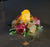 Artificial Flower Center Table Candle Holders with LED candle for Center Table Decor, LED Tealight Candle with Artificial Floral Arrangement, Home Decoration, Housewarming, Wedding, and Festive Decor(5 Inch)