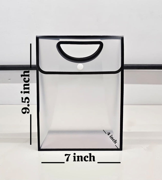 Translucent Gift Bag with Handle (18 x 23 x 10CM) | Premium Semi Transparent Carry Bag for Gifts, Hampers, Wedding Return Gifts, Birthday & Festive Packing