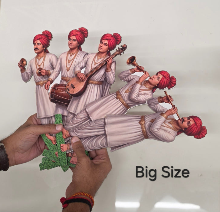 Ganpati Decoration & Festive Decor  Cutout  Set with stand Ganpati decoration Mini Table Top Decor for ganpati festive , Mandir, Pooja & Festival Decoration