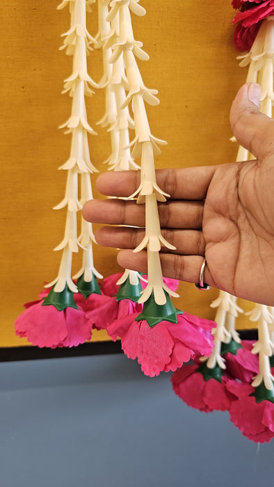 Small Carnation Side Hanging (17 Inch) | Rajnigandha & Galgota Floral Décor for Home, Diwali & Events