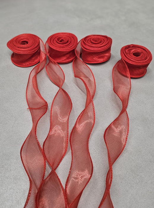 Organza Ribbon Roll for Decoration & Gift Packing – 1.5 Inch Wide Decorative Ribbon for Wedding, Hamper Packing, Craft & Gift Wrapping (Approx. 8 Meter Roll)