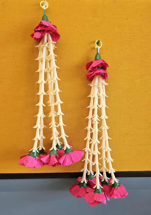 Small Carnation Side Hanging (17 Inch) | Rajnigandha & Galgota Floral Décor for Home, Diwali & Events