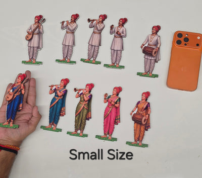 Ganpati Decoration & Festive Decor  Cutout  Set with stand Ganpati decoration Mini Table Top Decor for ganpati festive , Mandir, Pooja & Festival Decoration