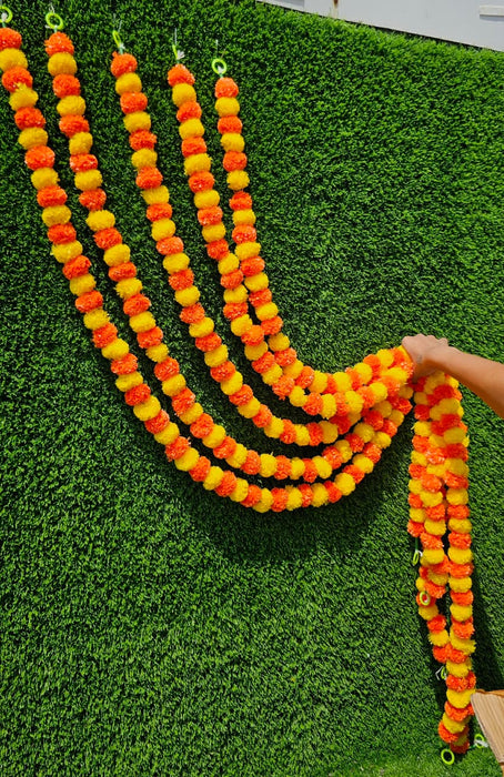 Artificial Genda Phool Garland – Ganga Jamna Galgota Marigold Mala, 60 Inch