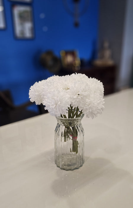Artificial Chrysanthemum Ball Hydrangea Flower Stick for Home, Office, Bedroom, Balcony, Living Room Decoration and Craft (Without Vase Pot)