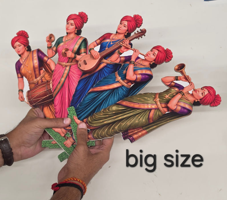 Ganpati Decoration & Festive Decor  Cutout  Set with stand Ganpati decoration Mini Table Top Decor for ganpati festive , Mandir, Pooja & Festival Decoration