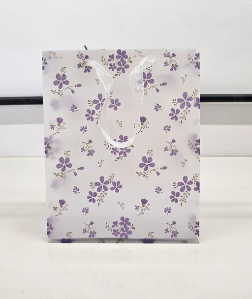 Translucent Gift Bags with Elegant Floral Prints for Wedding, Festive Gifting, Return Gifts & Special Occasions | 4 Elegant Designs | 20 × 24 × 10 CM