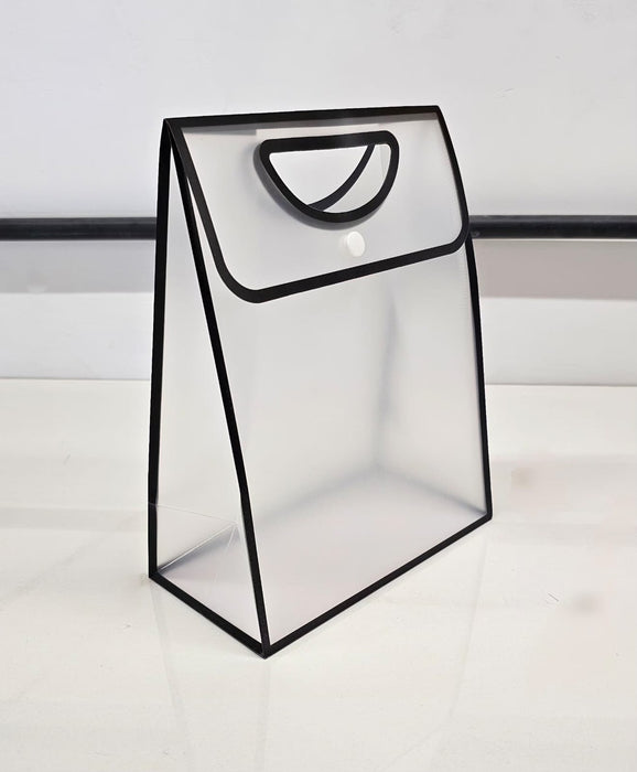 Translucent Gift Bag with Handle (18 x 23 x 10CM) | Premium Semi Transparent Carry Bag for Gifts, Hampers, Wedding Return Gifts, Birthday & Festive Packing