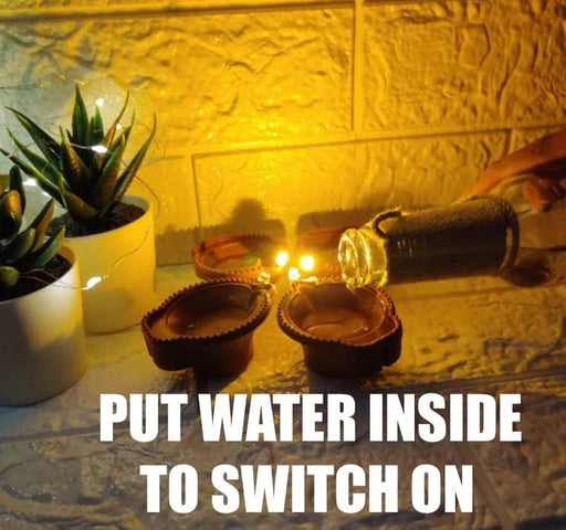 Water Sensor LED Diya, Automatic Water Sensing LED Tea Light Candle Water Diya For  Diwali, New Year, Deepavali  Home Decor, Festivals Decoration.