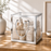 Clear Transparent Gift Box with Frame and Rope Handle for Hampers, Wedding Gifts, Return Gifts, Chocolates, Dry Fruits, Cosmetics, Baby Shower, Festive Gifting & Premium Gift Packaging (21 cm x 21 cm x 21 cm size)