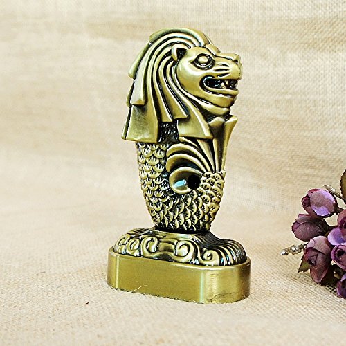 1 PC Merlion Singapore Metal Statue showpiece Antique Statue for Room, Office, Decorative Showpeice for Home, Desk Decor, Table Stand (Metal)