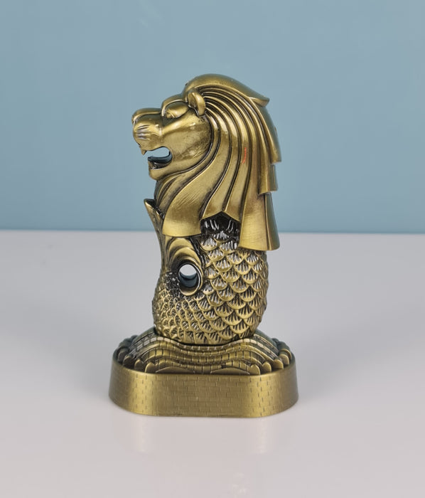 1 PC Merlion Singapore Metal Statue showpiece Antique Statue for Room, Office, Decorative Showpeice for Home, Desk Decor, Table Stand (Metal)