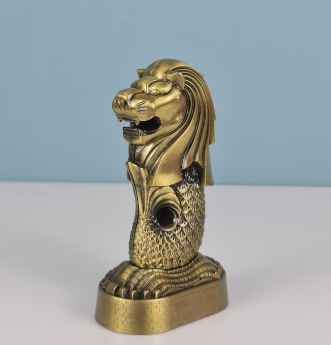 1 PC Merlion Singapore Metal Statue showpiece Antique Statue for Room, Office, Decorative Showpeice for Home, Desk Decor, Table Stand (Metal)