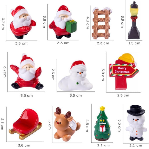 1 Set Santa claus  Miniature Showpieces Set for Unique Gift, Home Decor, Bedroom, Living Room, Office, Restaurant Decor, Wedding Figurines Items - Resin (1 Set, Multicolor) (Model 18)