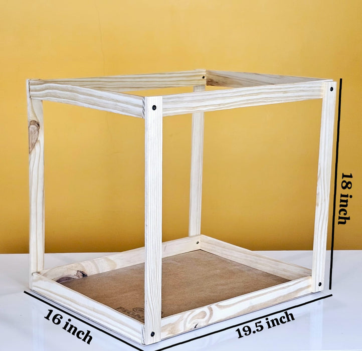 1 Piece DIY 3D Foldable Wooden Tray for Trousseau Packing, Gift Hamper Decoration, Multipurpose Storage & Display (Elegant & Sturdy Design)