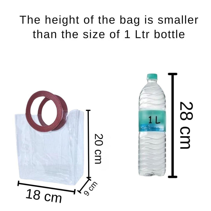 Small Transparent Bags with Circle Handle Gift Paper Bag, Carry Bags, Gift Bag, Gift for Birthday, Valentine, Marriage, Festivals, Season's Greetings and Events (Blue) (Small)