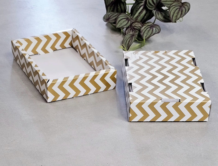 12 Pcs 7*10 inch Multipurpose Decorative Folding Paper Box-Rectangle Cardboard Box, DIY Tray for Gift Hamper, Gifting (Cardboard Folding Paper Box)